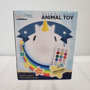 LumiPets Unicorn Silicone LED Toy Remote Control Nightlight NIB